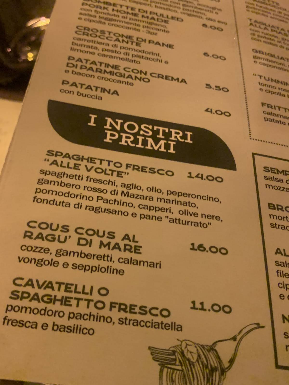 Menu di Alle volte Cafè & Bistrot di Mallia Silvana 