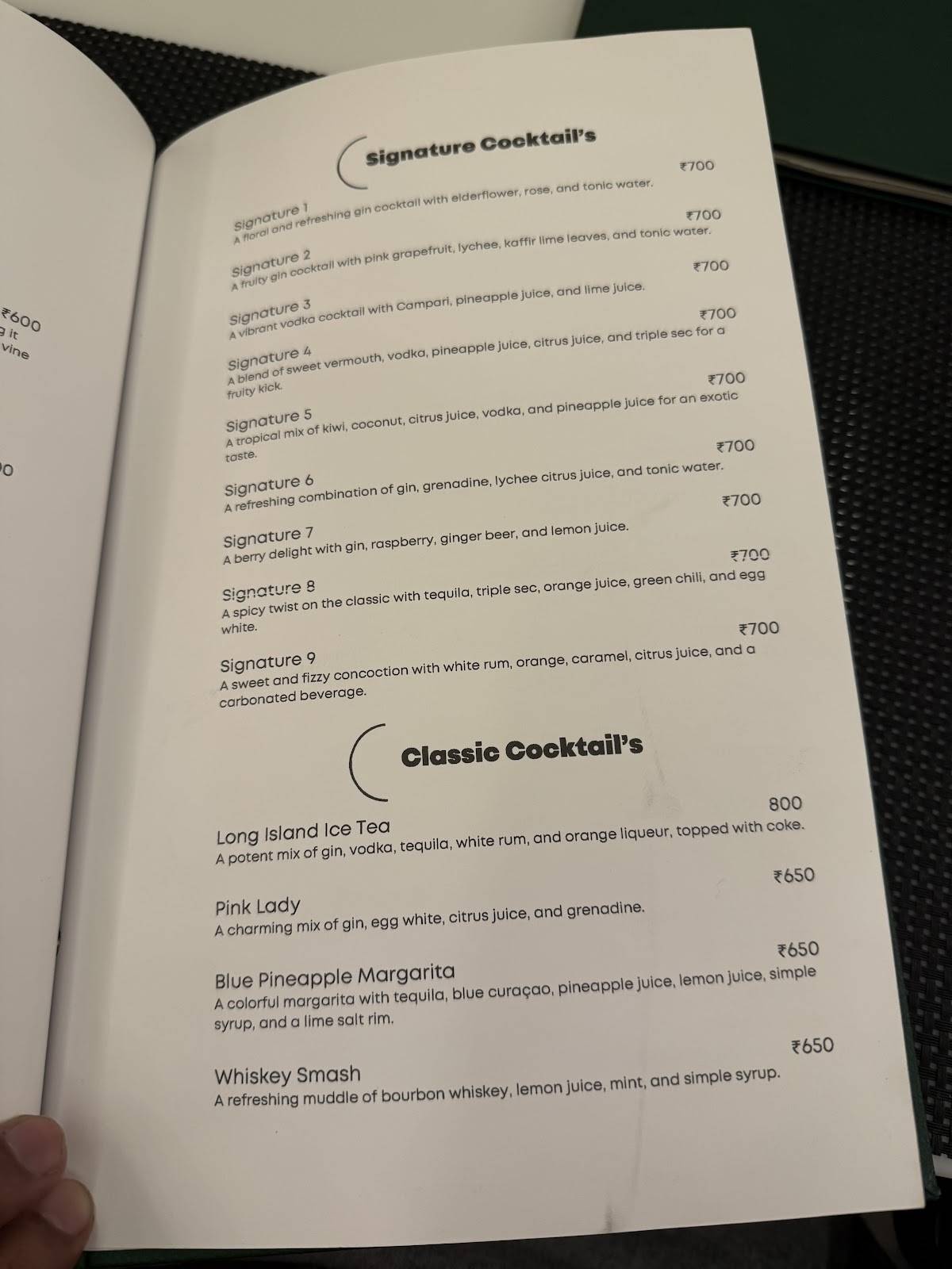 Alpenrose Restaurant menu