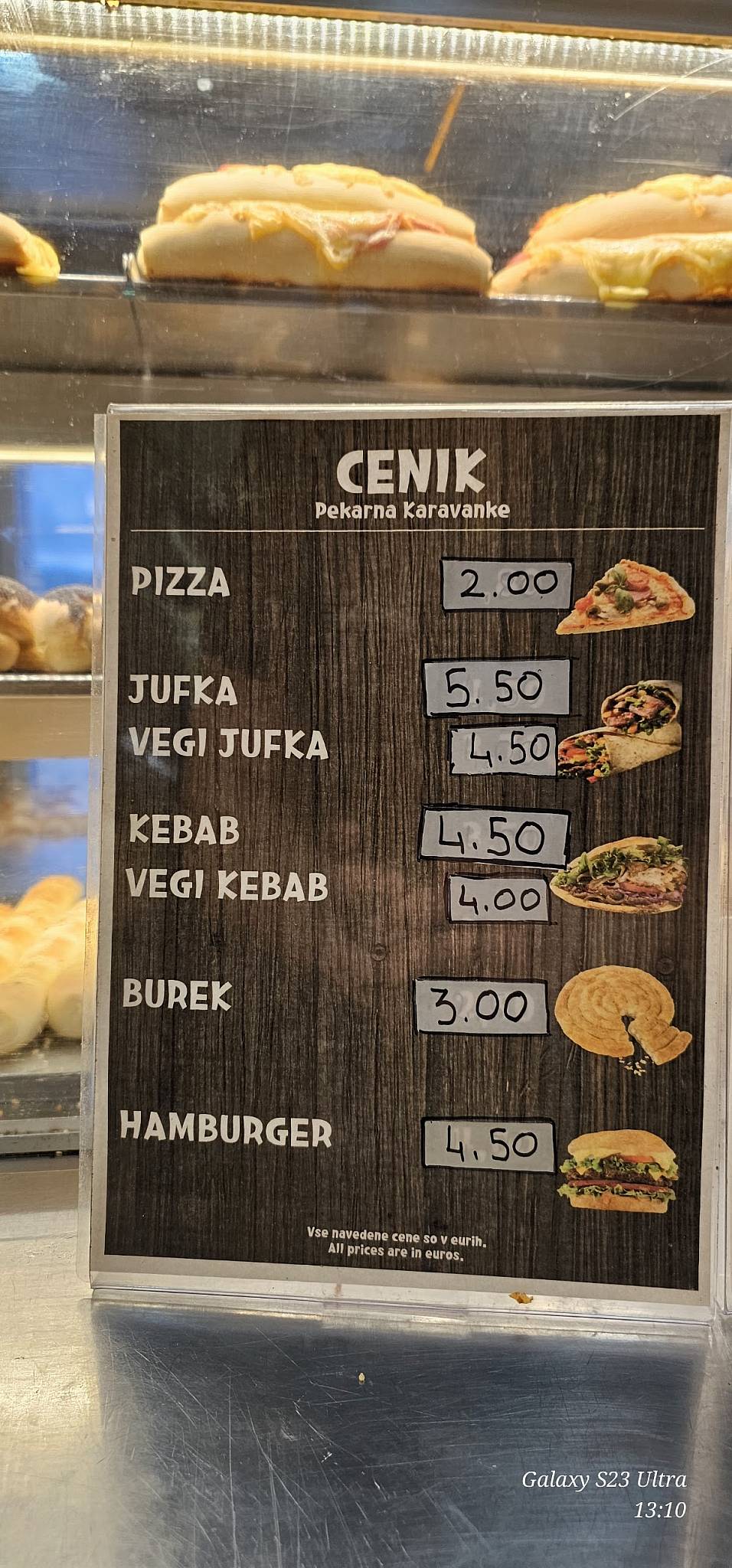 Menu di Altus+1, pekarstvo in slaščičarstvo, d.o.o. 