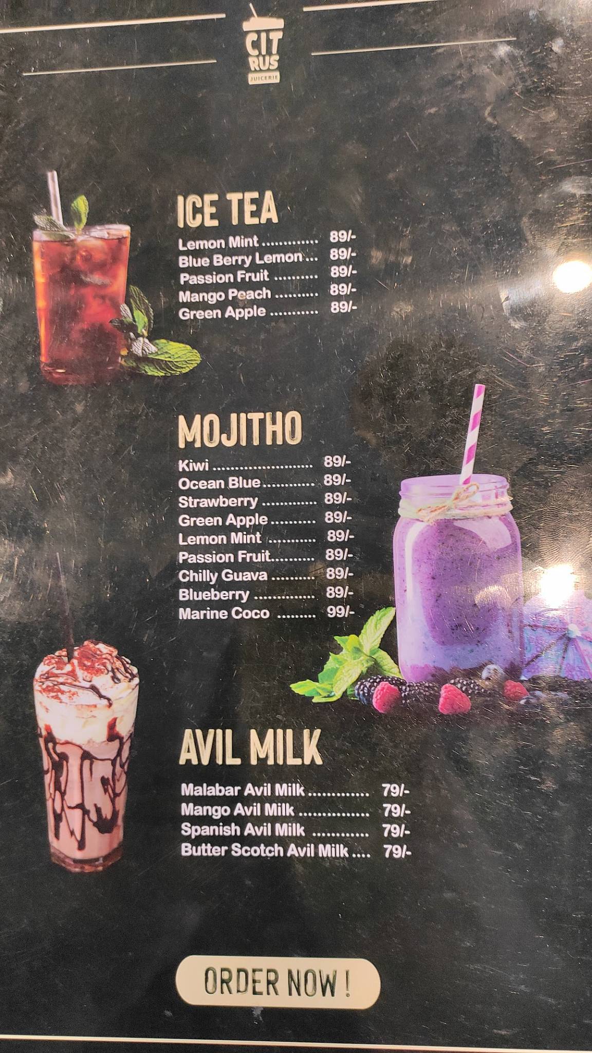 citrus the juicerie menu