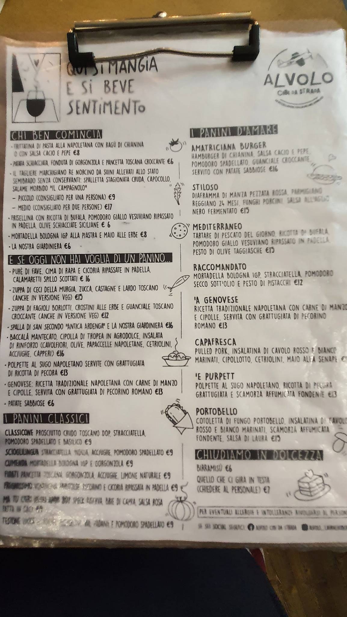 Menu di Alvolo Cibi da Strada 
