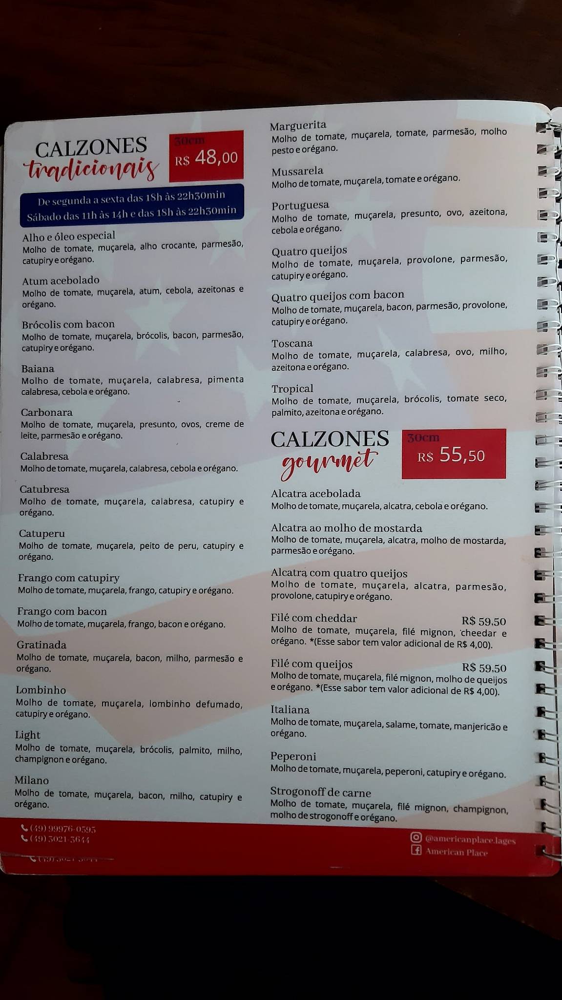 American Place cardápio