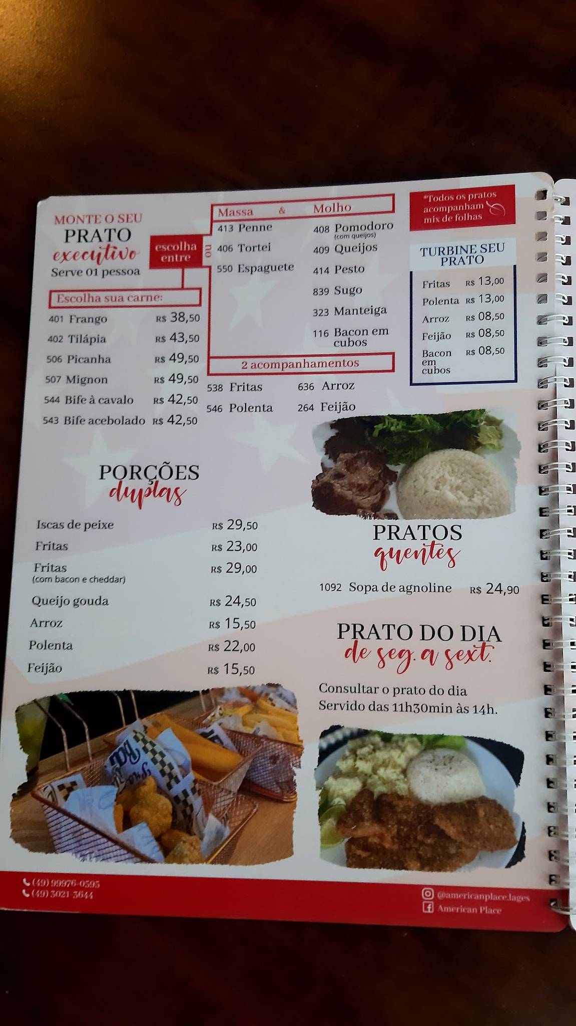 American Place cardápio