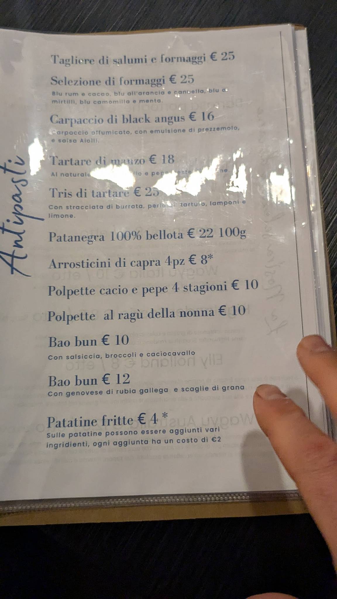 Menu di Ammore e brace 