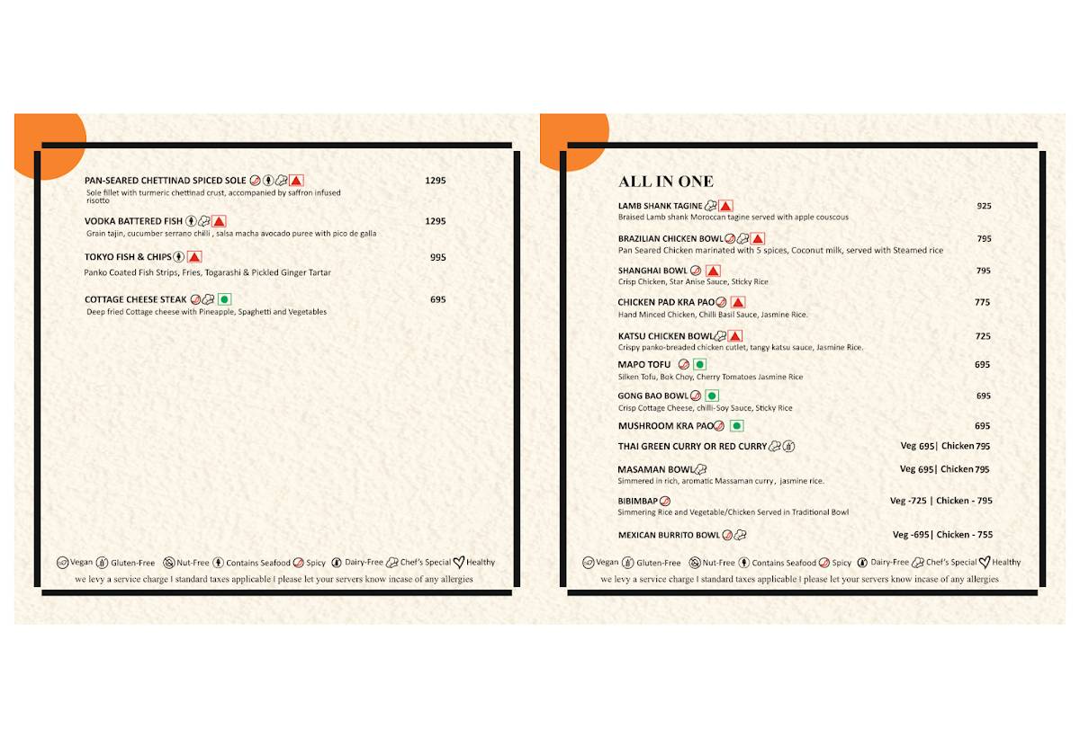 Grain by elgin : Pan-Asian European menu