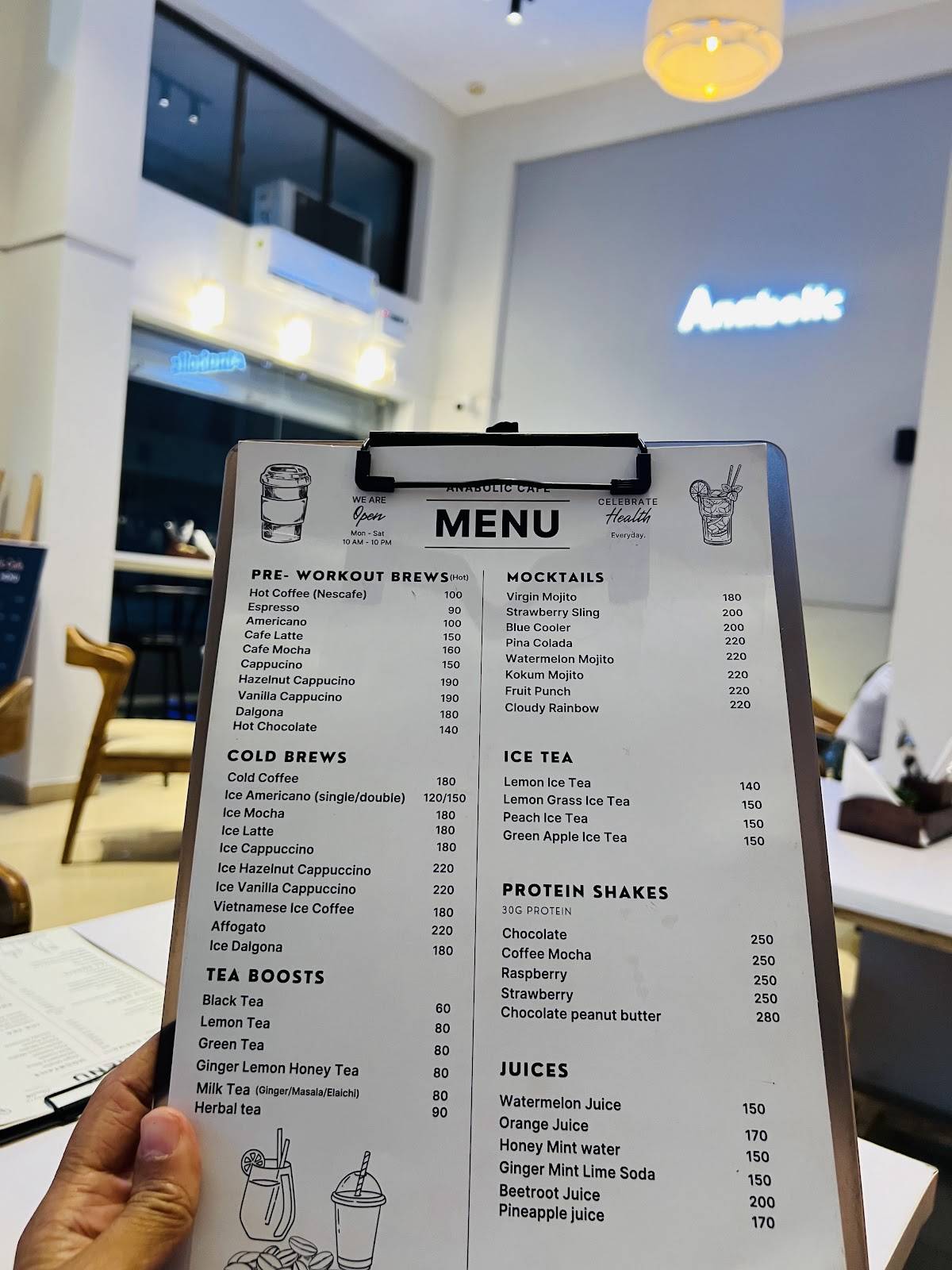Anabolic - Health and Fitness Café menu