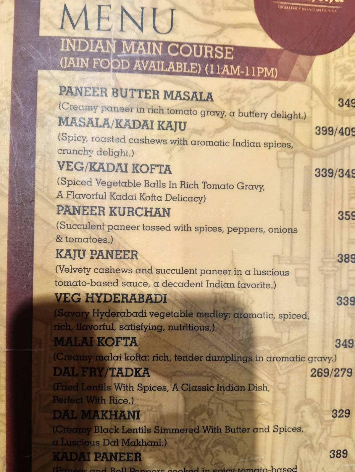 Anantha - Pure Veg Jayanagar menu