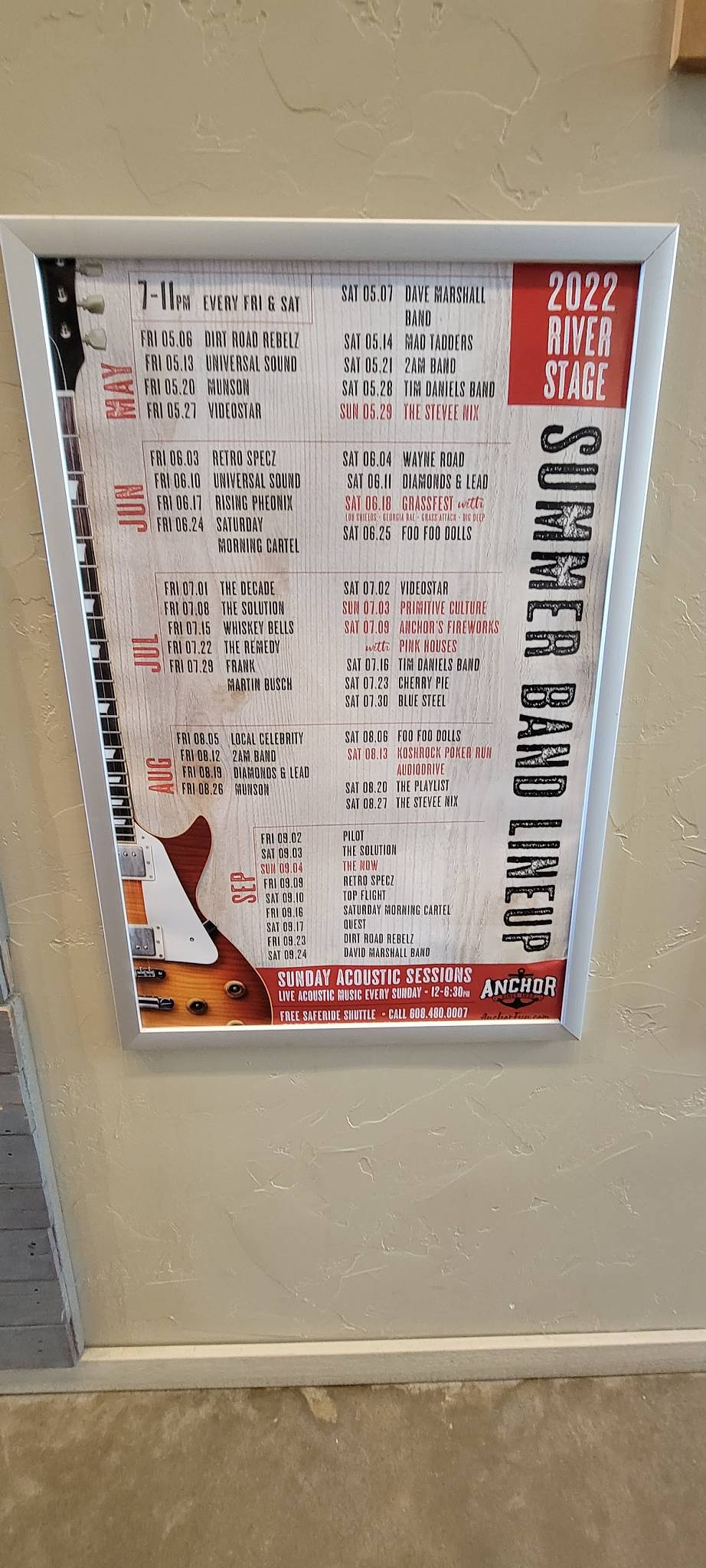 Menu at Anchor Bar & Grill, Edgerton, 718 WI59