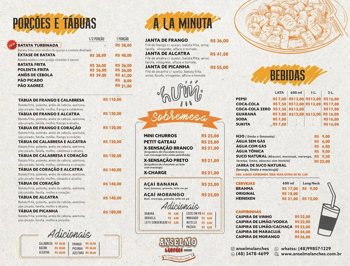 Anselmo Lanches Lanche em Criciúma X Salada Hambúrguer cardápio