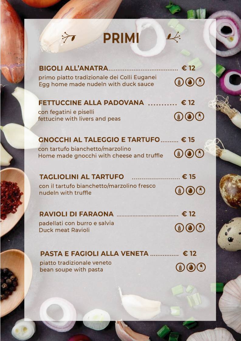 Menu di Antica Trattoria Antenore 