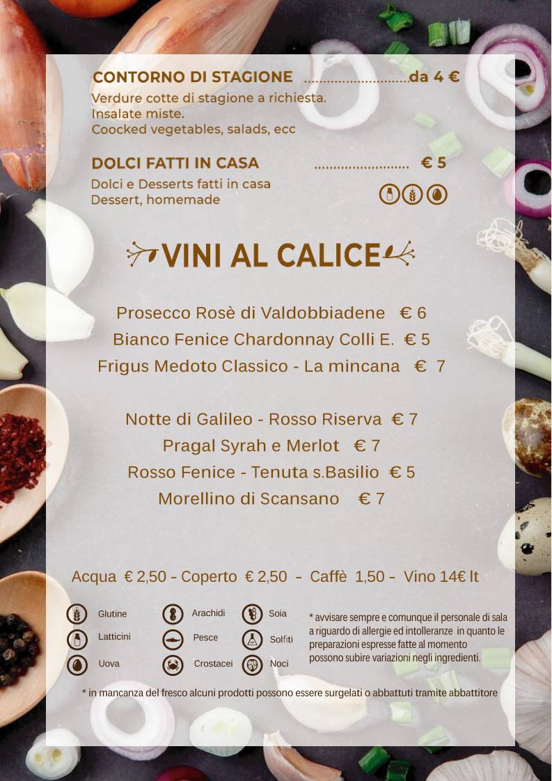 Menu di Antica Trattoria Antenore 