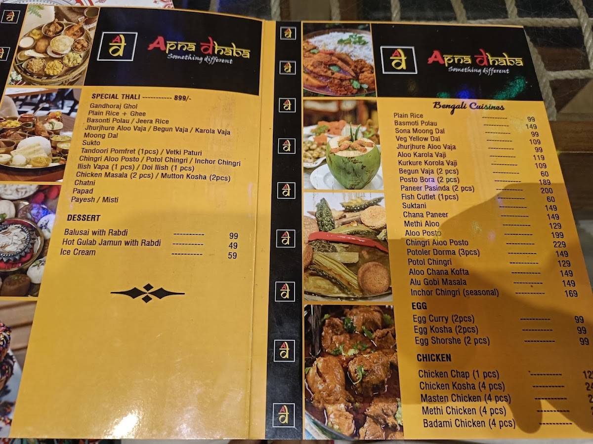 Apna Dhaba menu