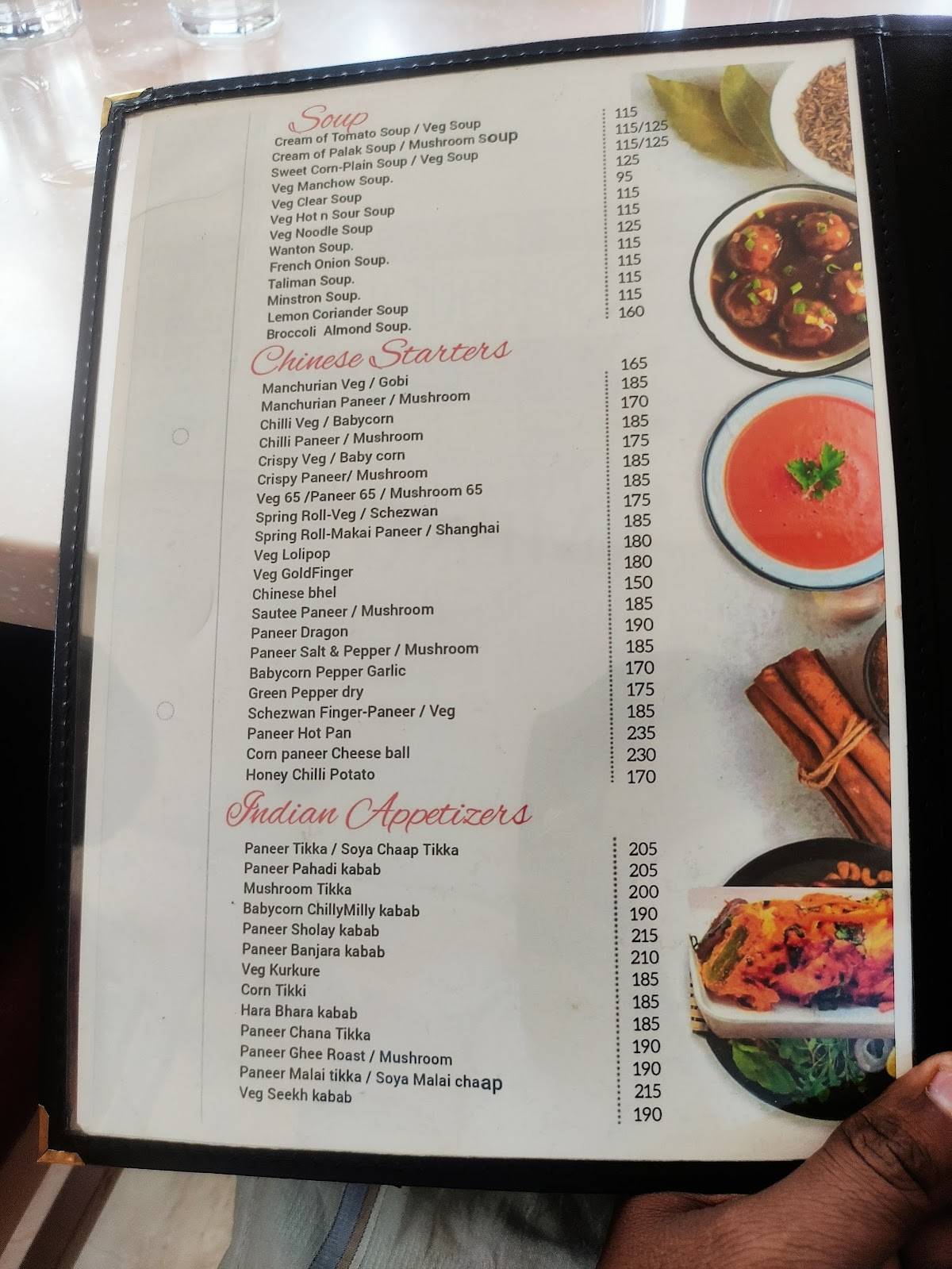 Apricot Veg menu