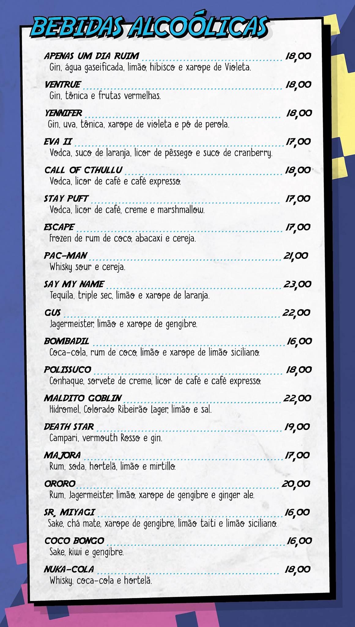 Area 51 cardápio