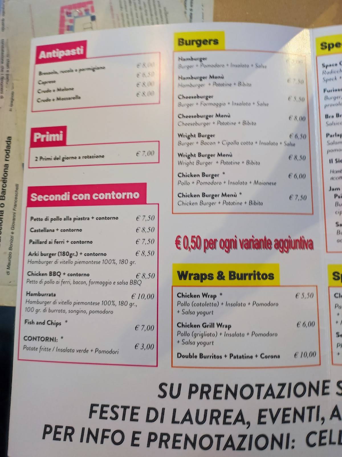 Menu di Arki cafè 