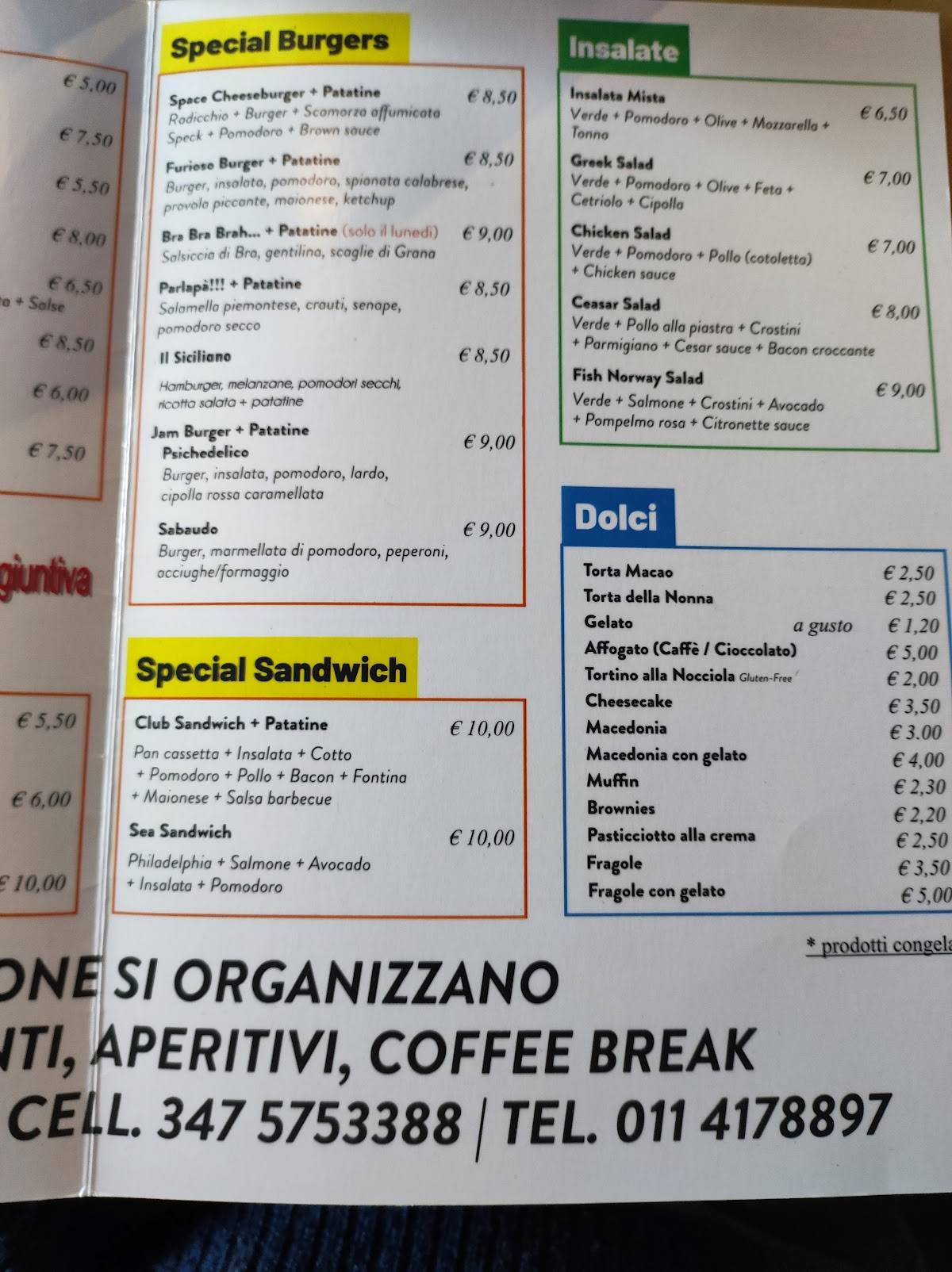 Menu di Arki cafè 