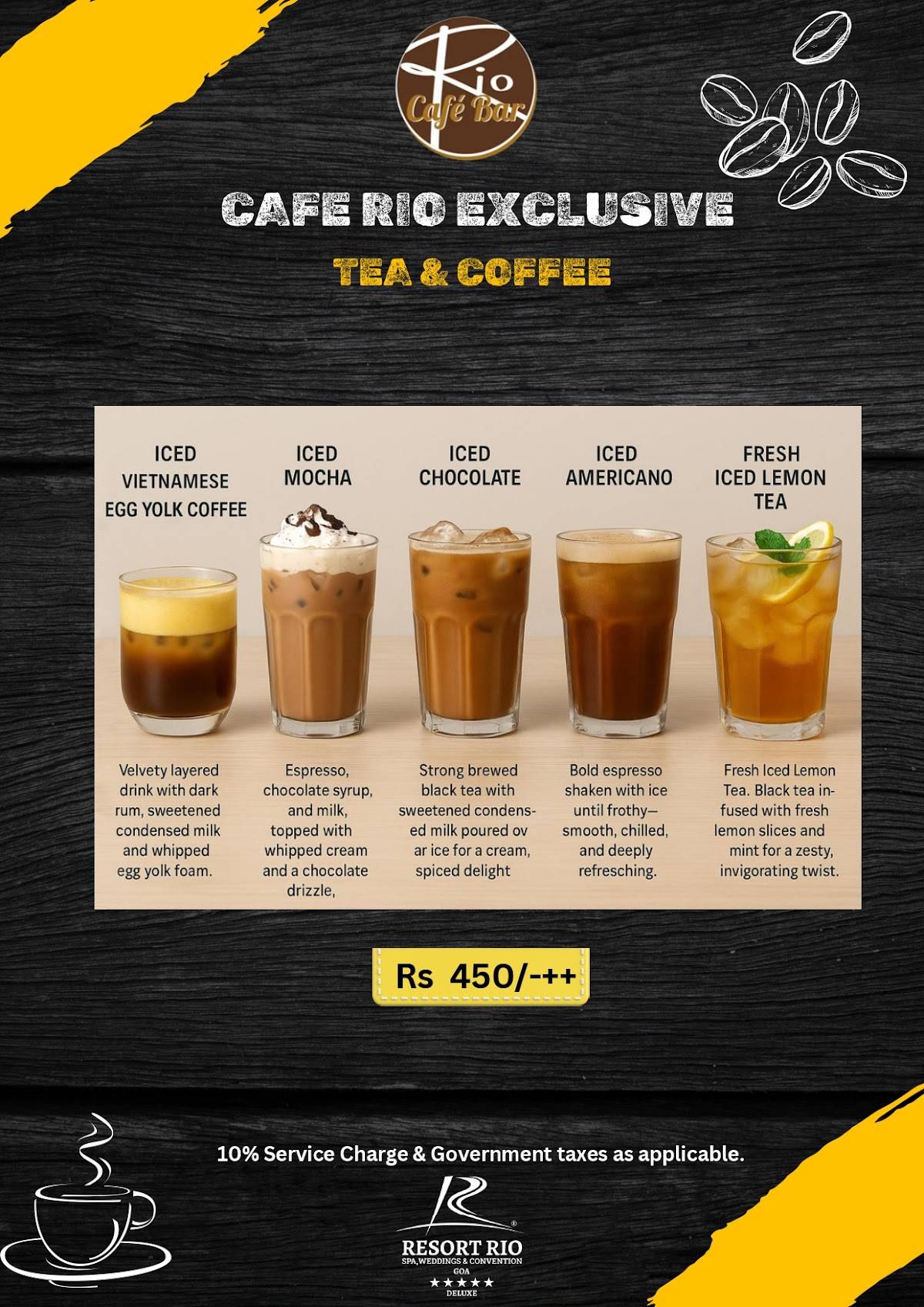 Cafe Rio Bar menu