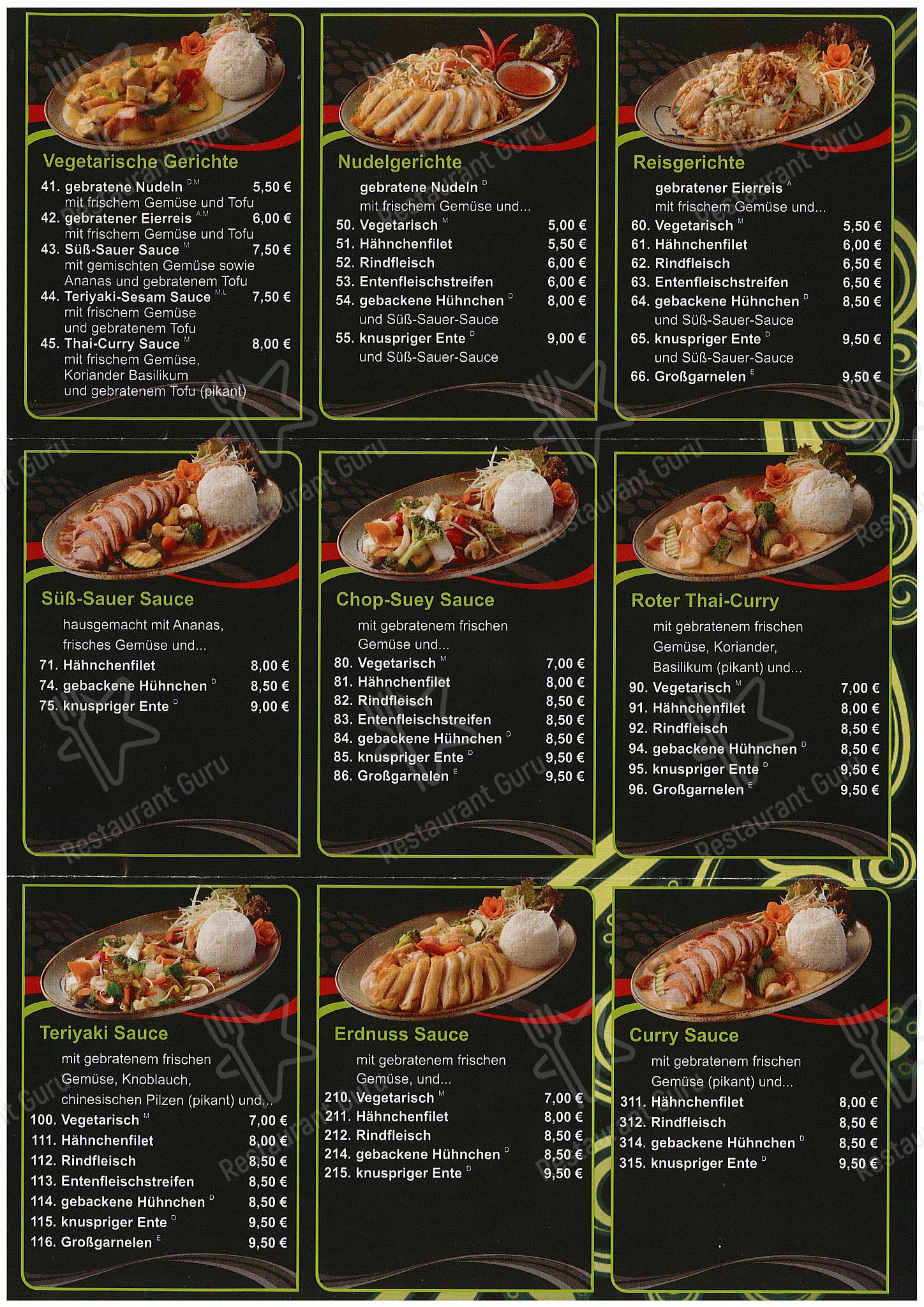 Menu pour Asia Cuisine In Kaufland Rostock