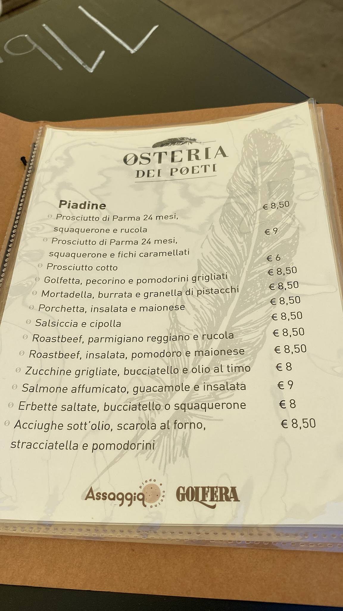 Menu di Assaggia - piada e cucina 