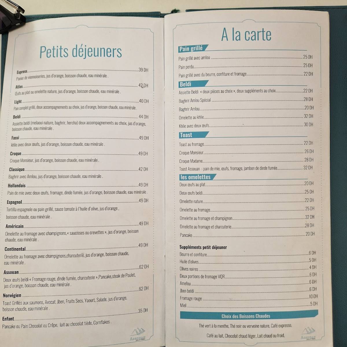 Menu de Assouan