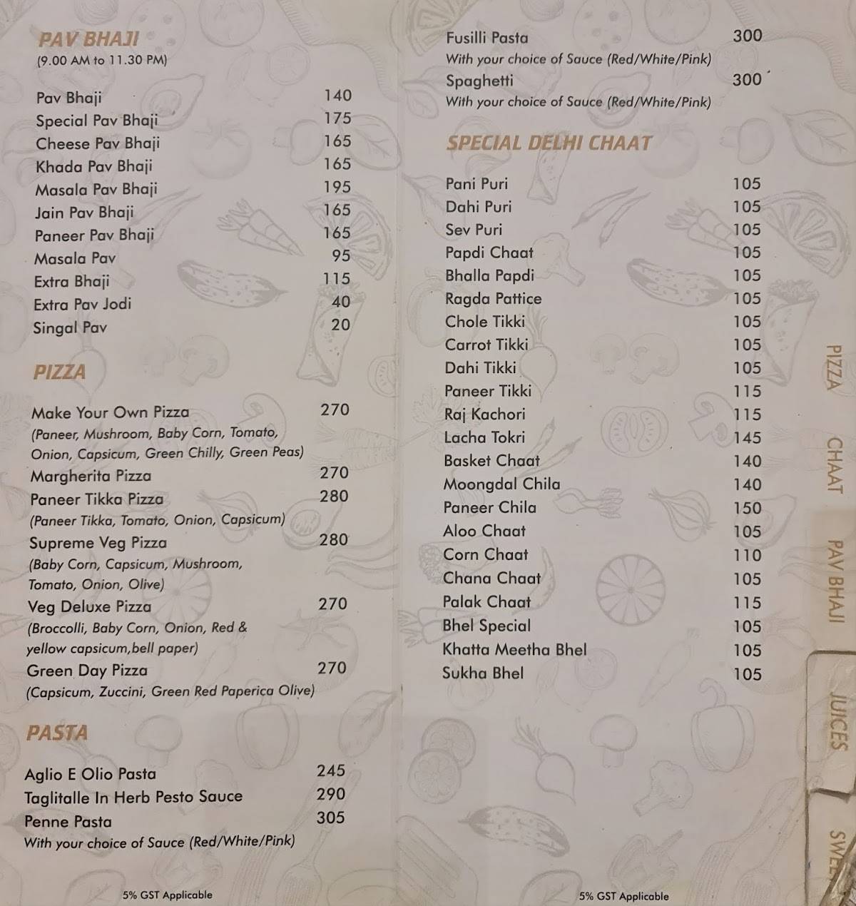 Atithi veg menu
