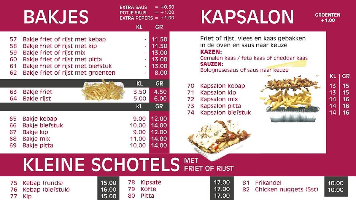 Menu de Atlantics BV