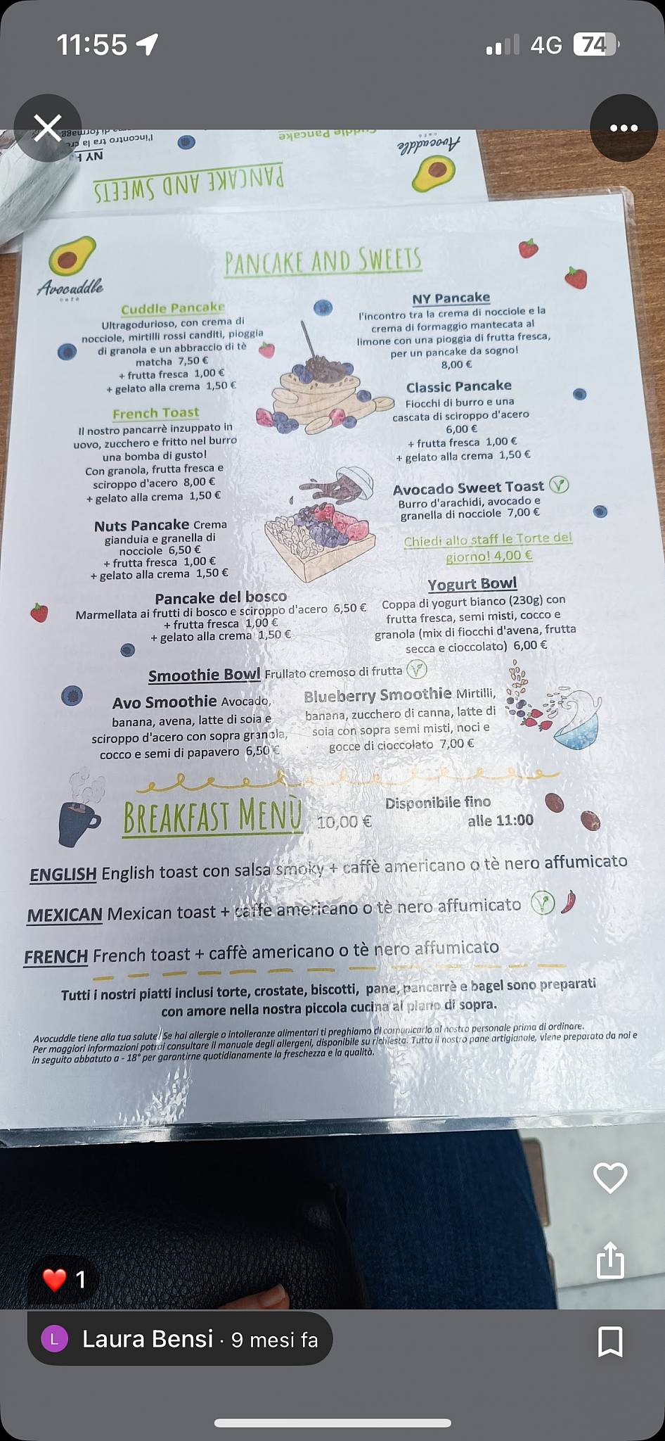 Menu di Avocuddle Café 