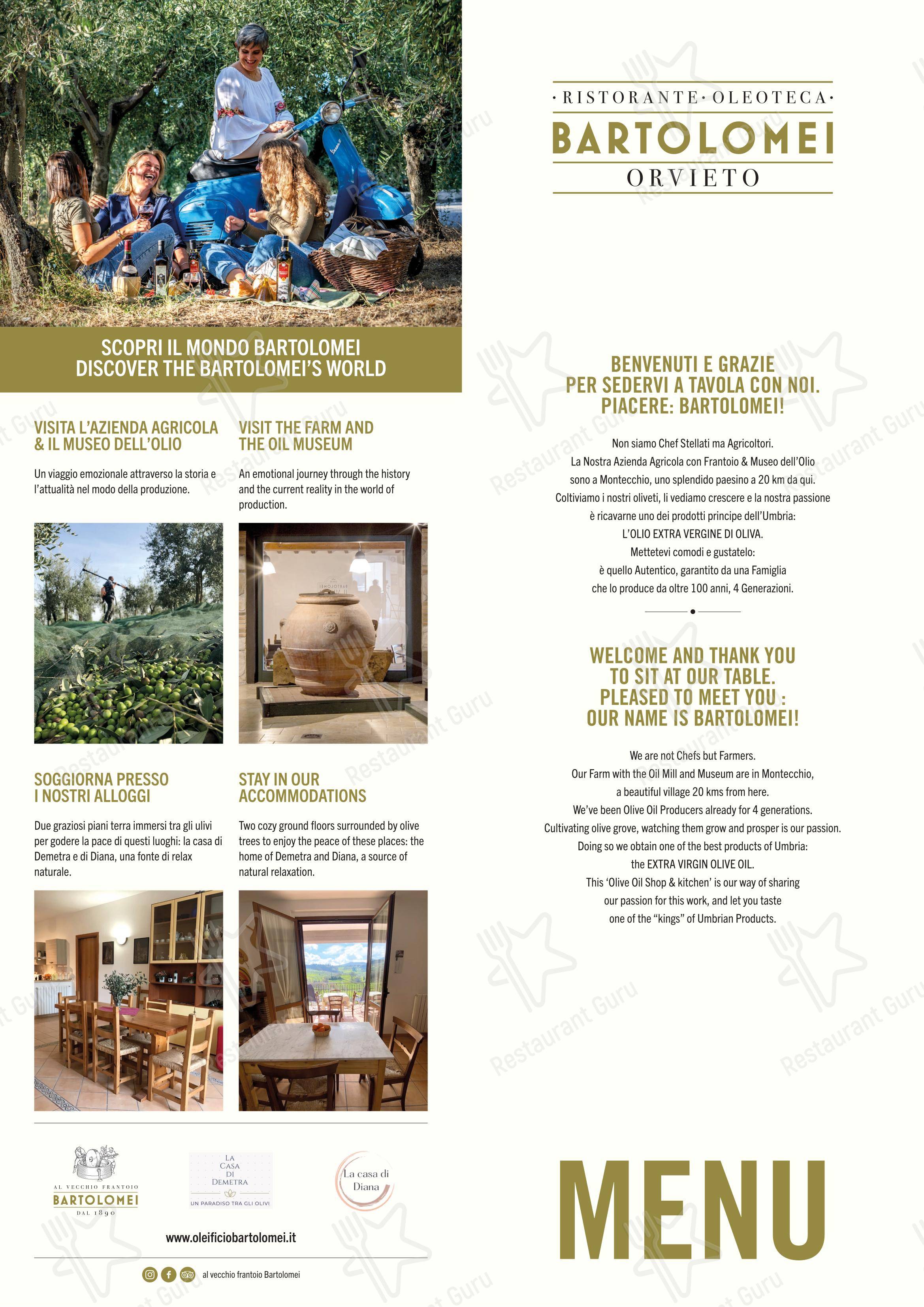 Menu di BARTOLOMEI Ristorante & Oleoteca - Menu