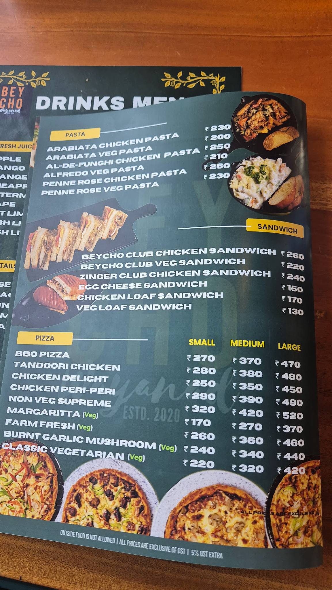 BEYCHO WAYANAD RESTAURANT & CAFE menu