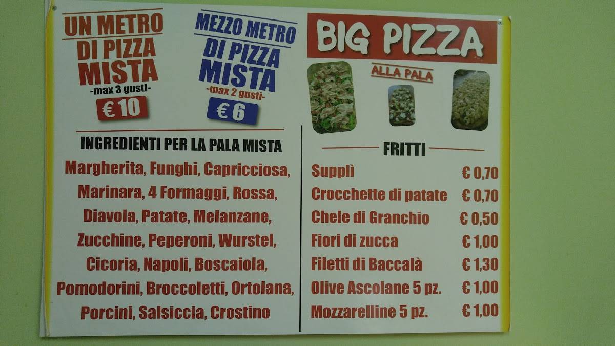 Menu di BIG PIZZA 