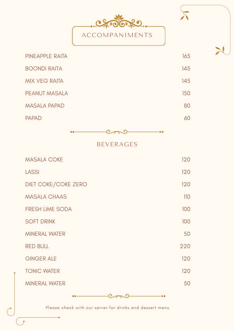 Baba's Pune menu