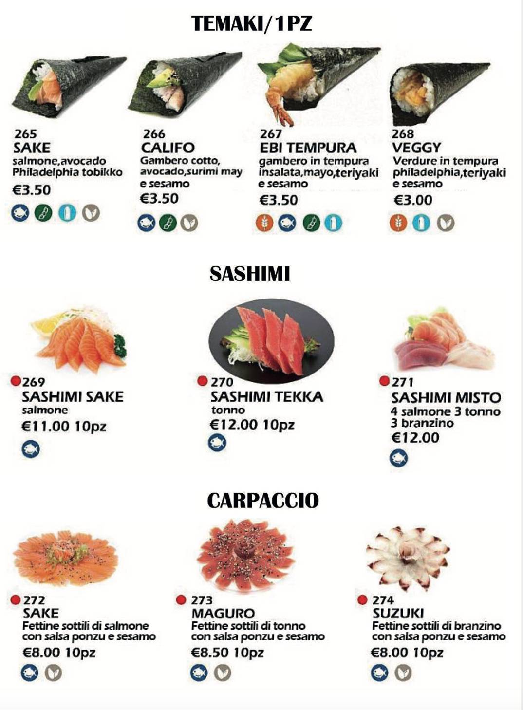 Menu di Ristorante Meiling 