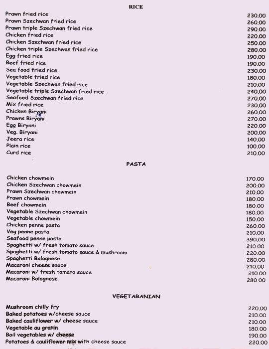 Bistro Shack menu