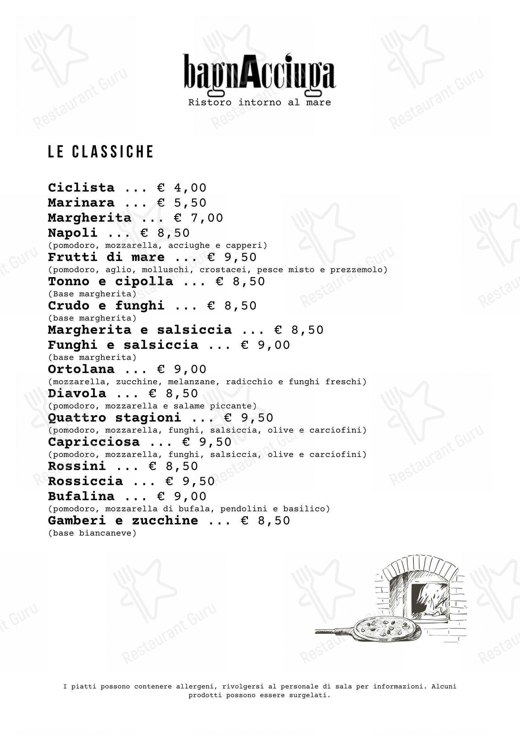 Ristorante Pizzeria BagnAcciuga Fano Pesaro in Fano - Menu
