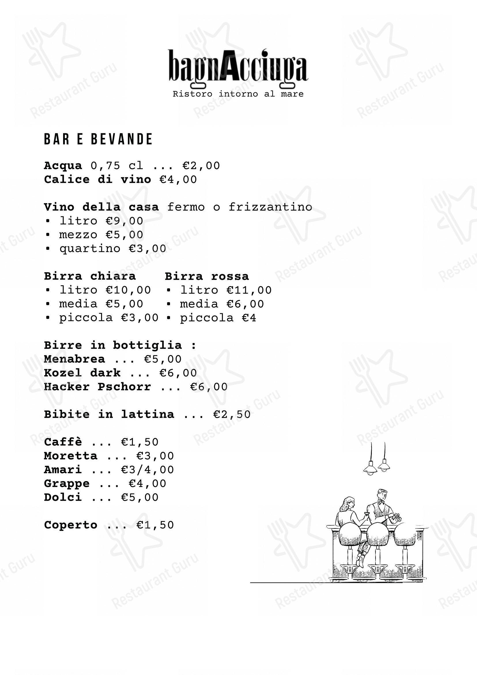 Menu per Ristorante Pizzeria BagnAcciuga Fano Pesaro in Fano