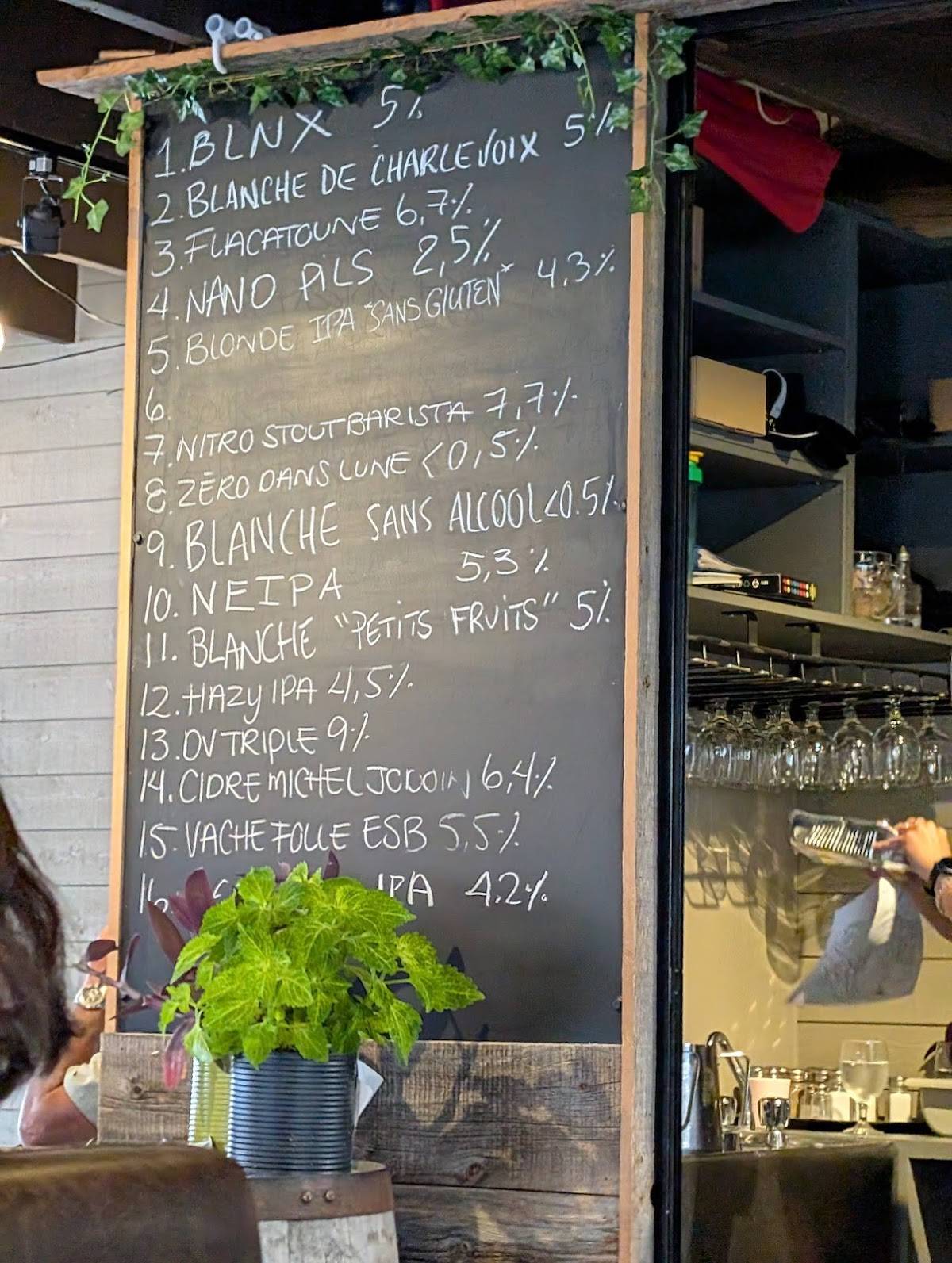 Menu de Le Saint-Pub - Microbrasserie Charlevoix