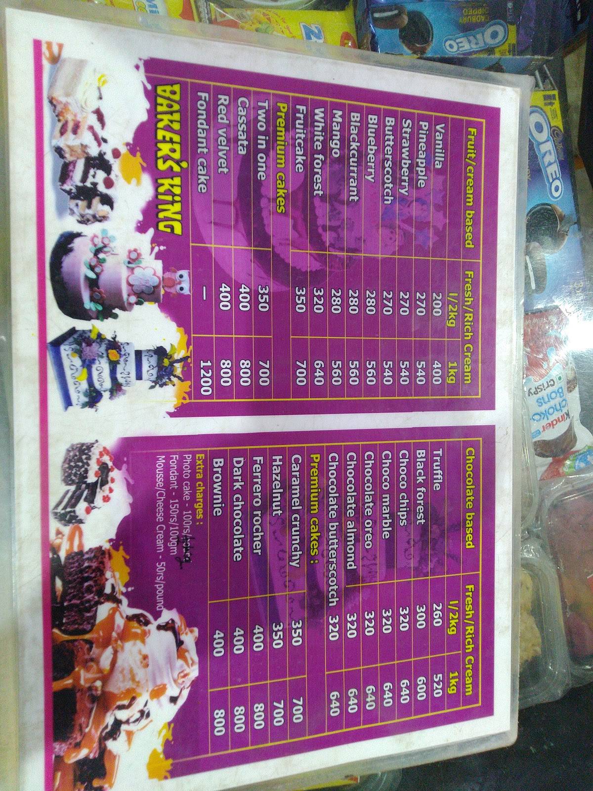 Baker's King Best Bakery Shop in Jaunpur Best Cake Shop in Jaunpur menu