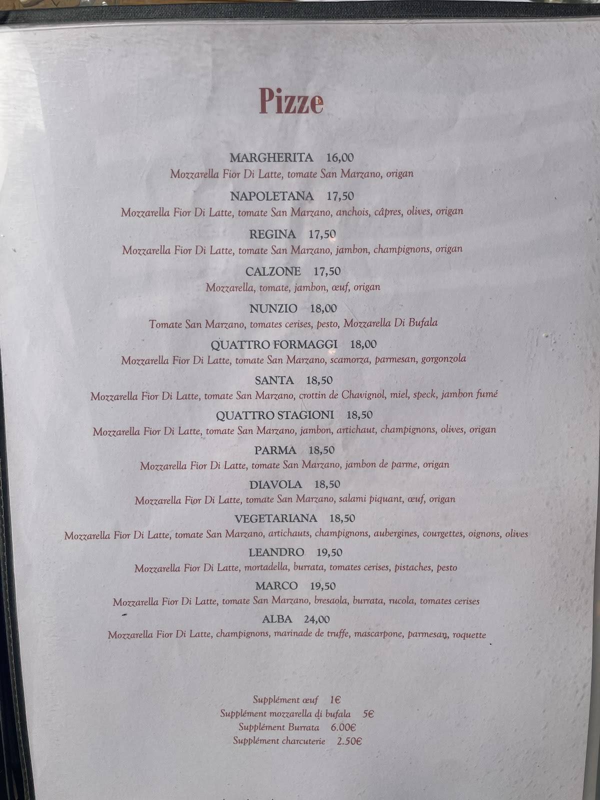 Menu de Balilli