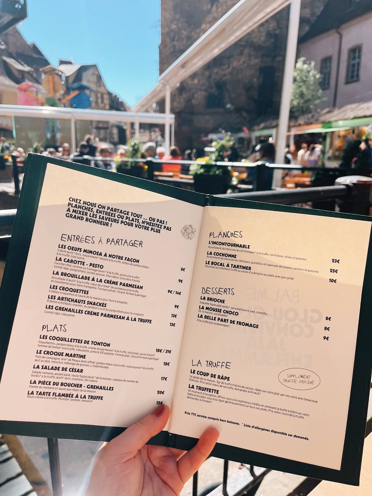 Menu de Balme - Restaurant truffe Colmar