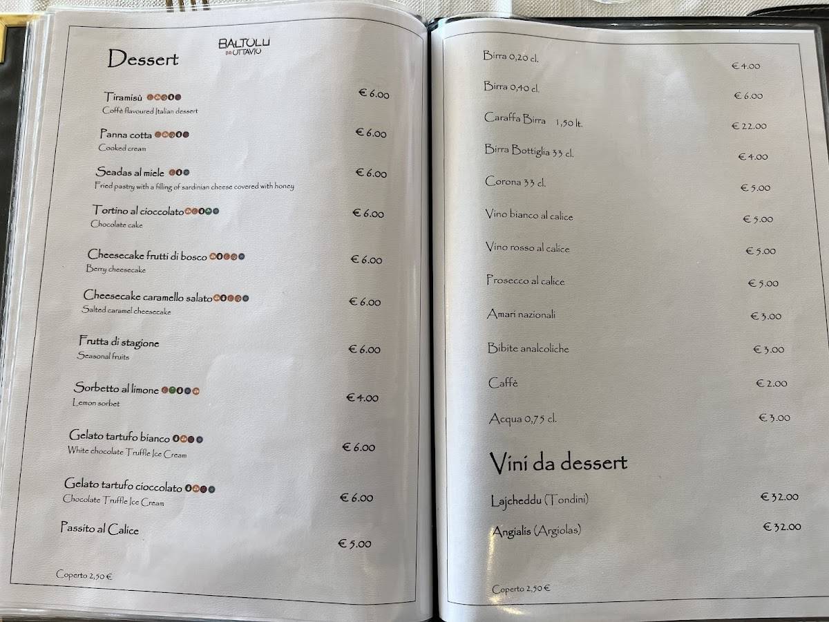 Menu di Baltolu Trattoria - Da Ottavio 