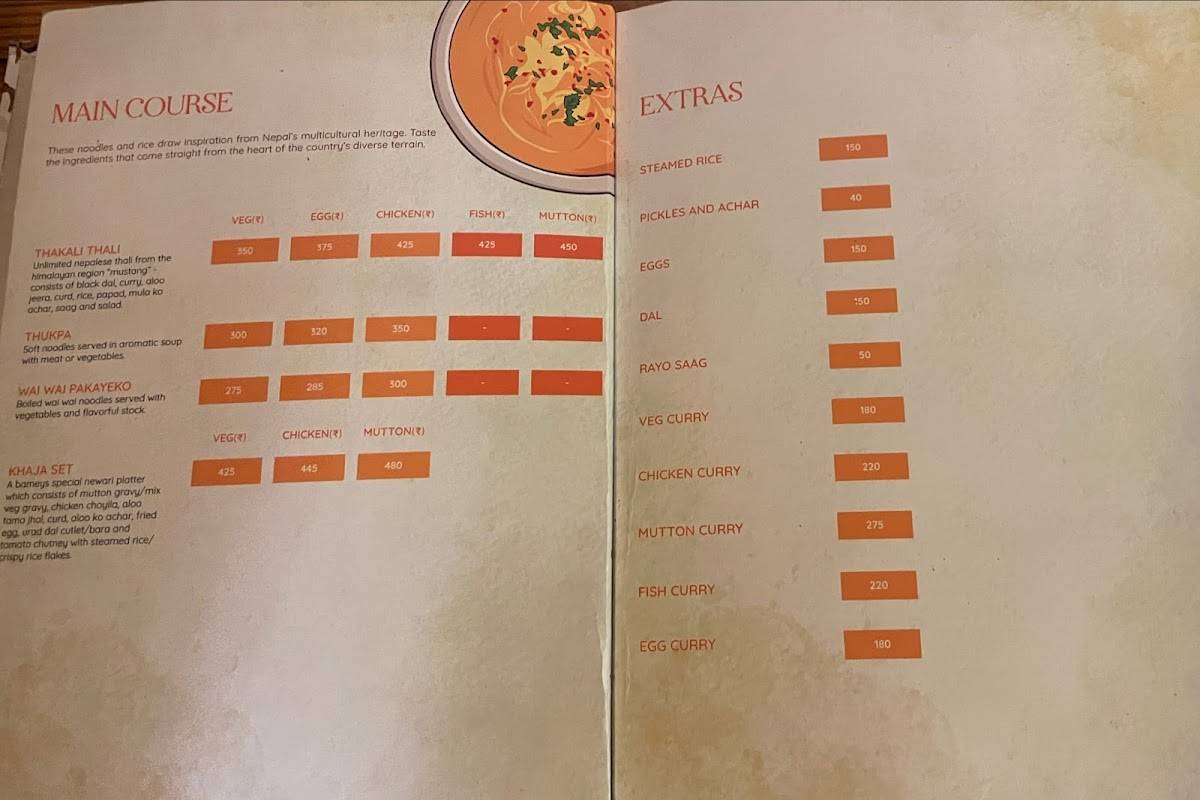 Bamey's Restro Cafe menu