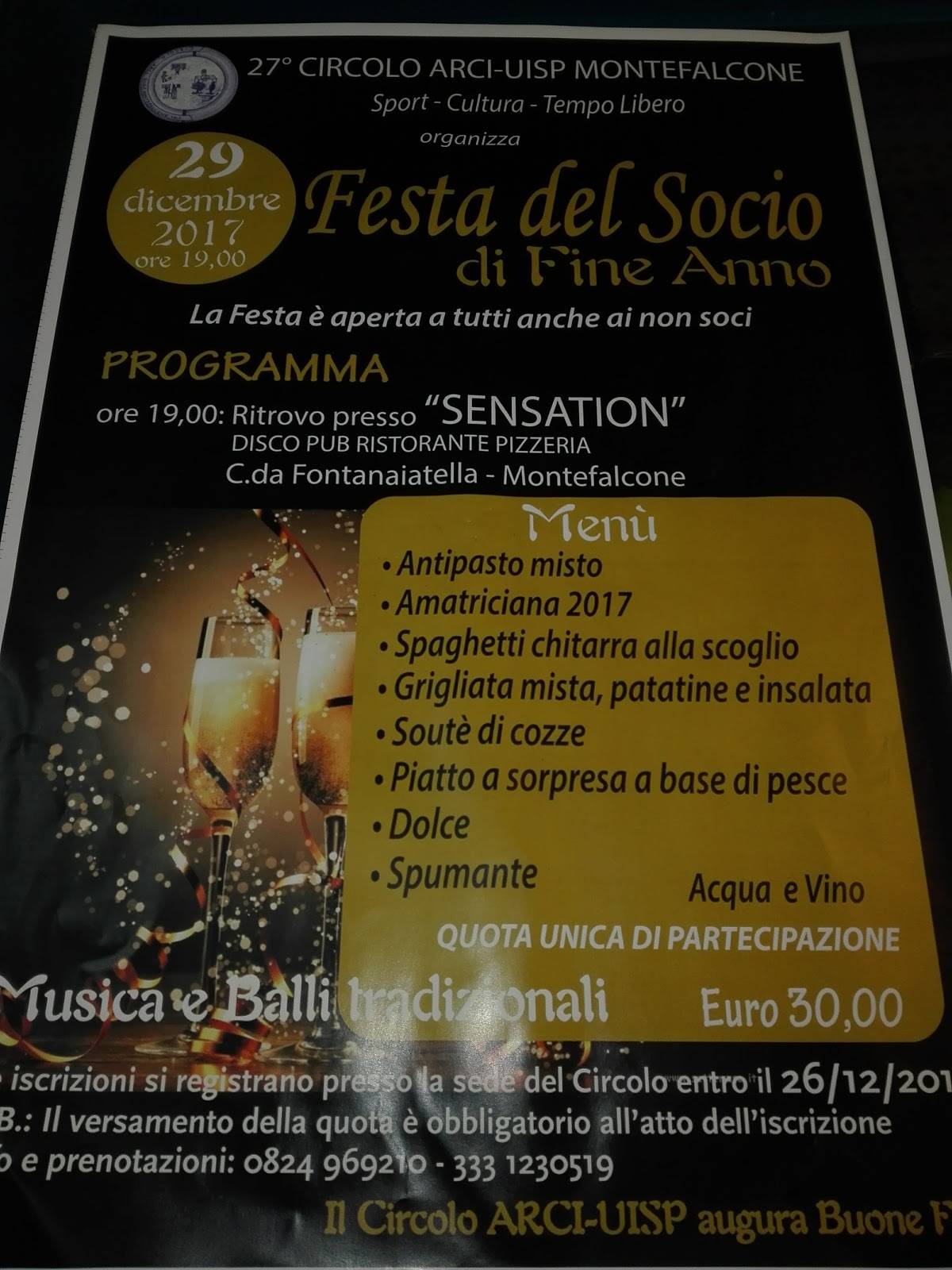 Menu de Bar Brillante Carlo