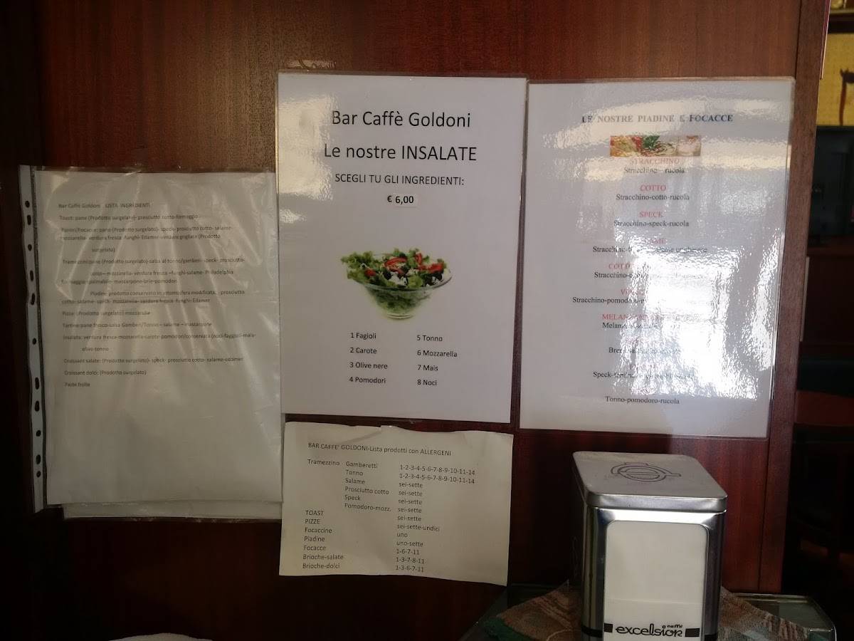 Menu di Bar Caffè Goldoni 