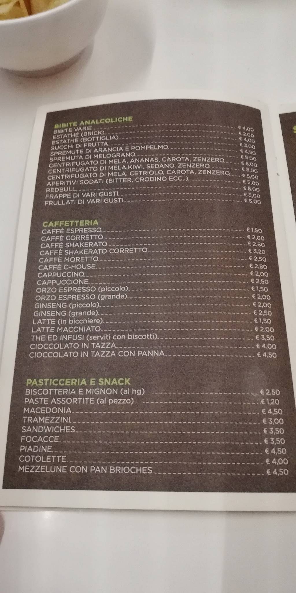 Menu di Bar Caffetteria La Ternana 
