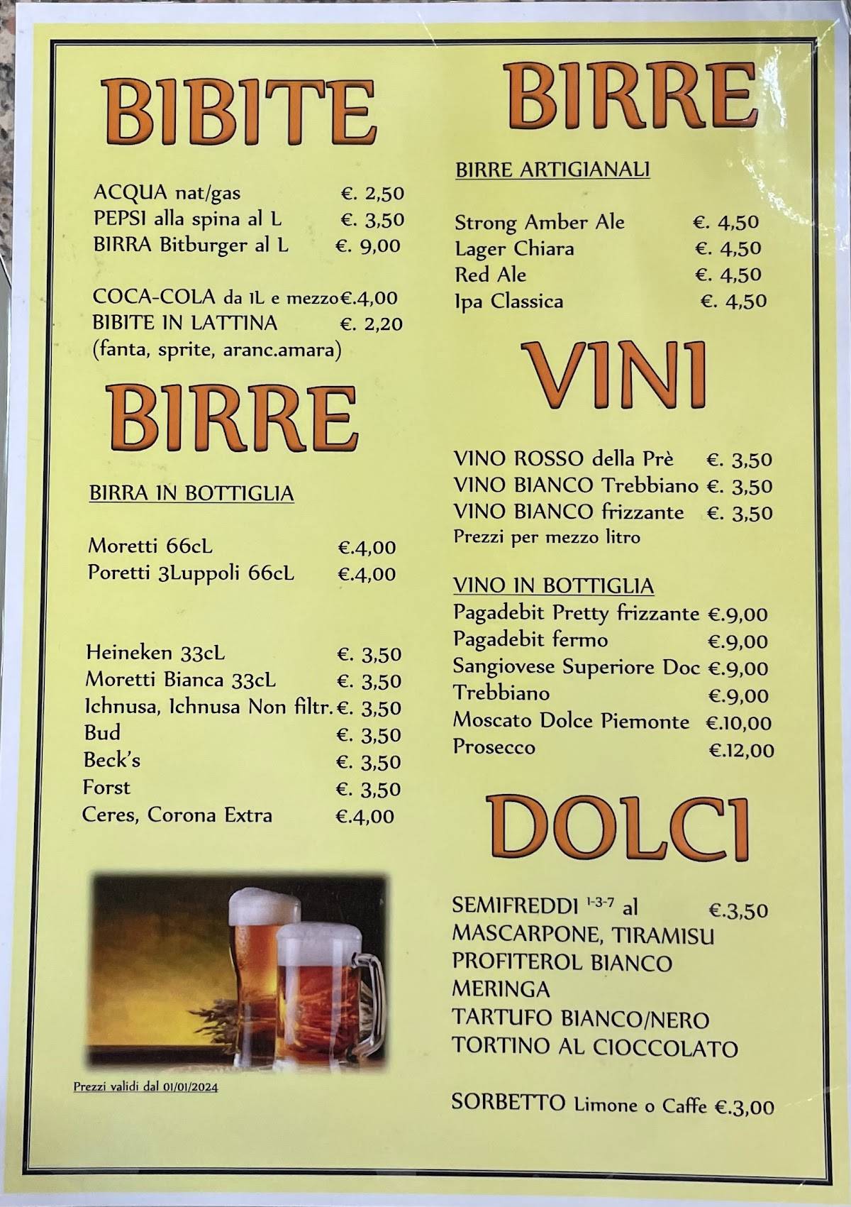 Menu di Bar Calderone 