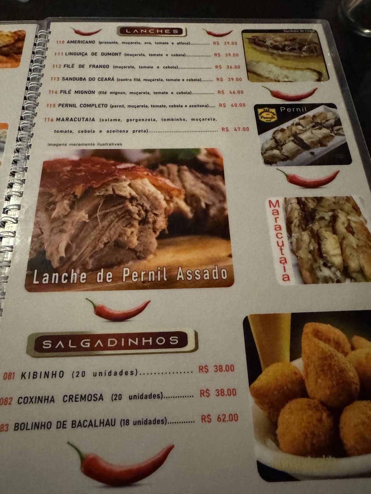 Bar Chocolate com Pimenta cardápio