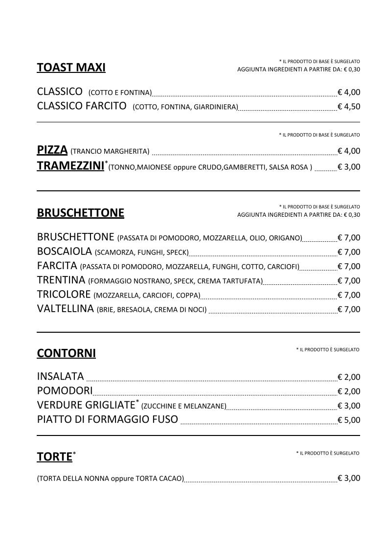 Menu di Bar Gardenia fast food 