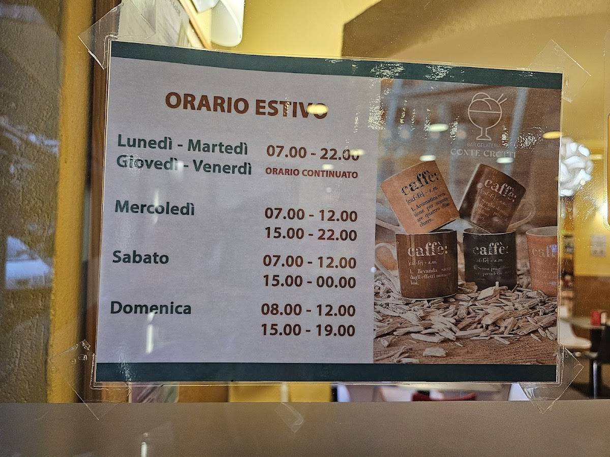 Menu di Bar Gelateria Conte Crotti 