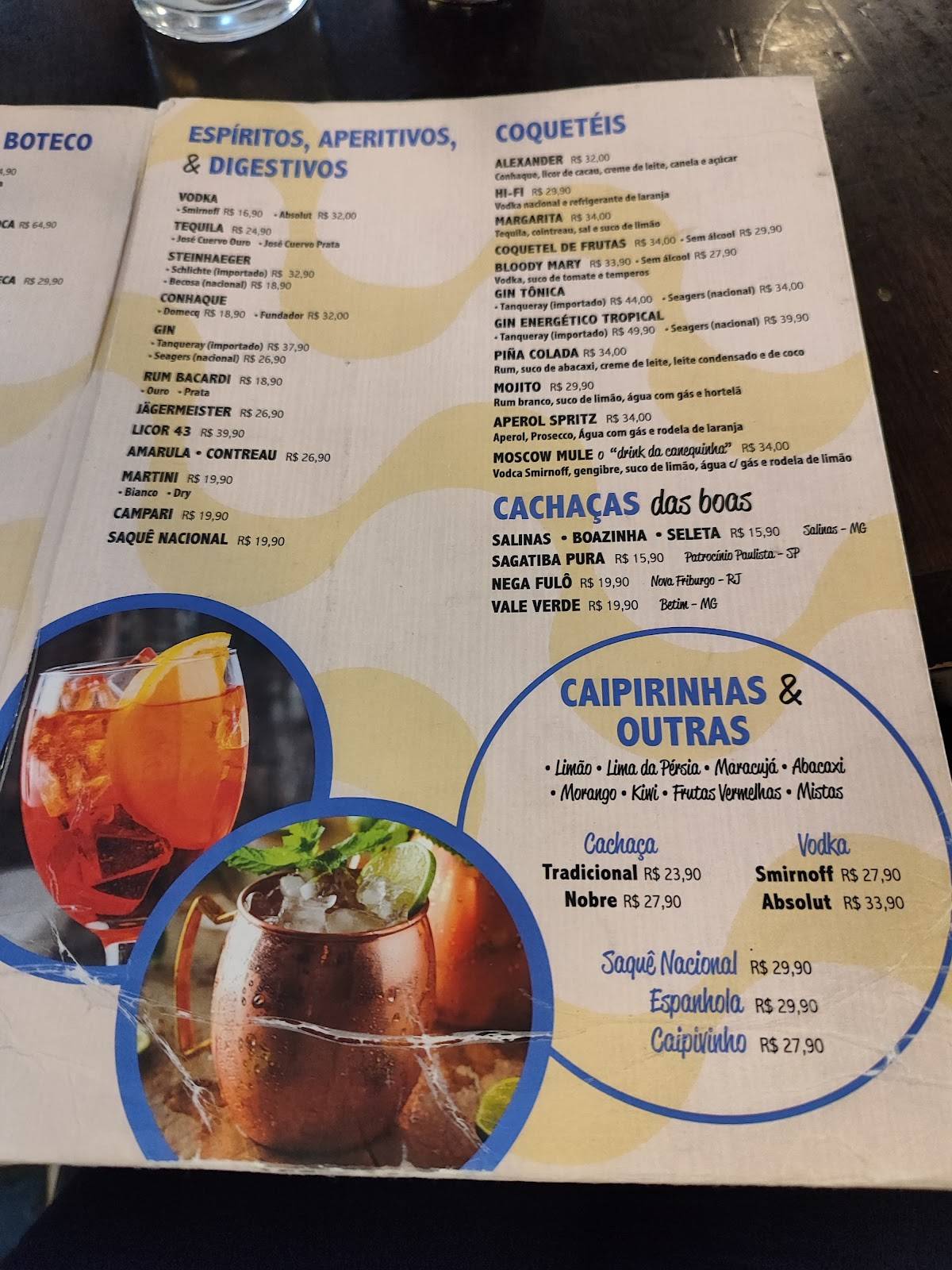 Bar Jobim cardápio