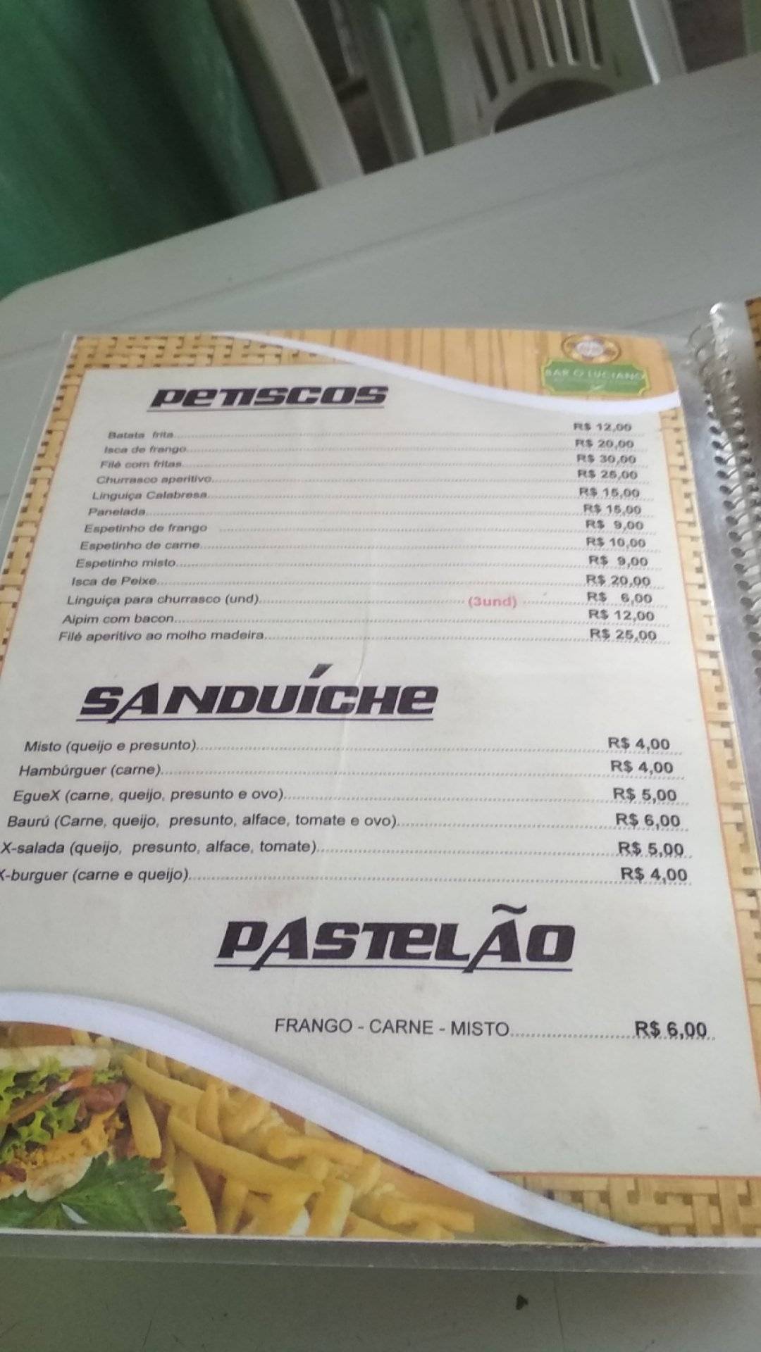 Bar O Luciano cardápio